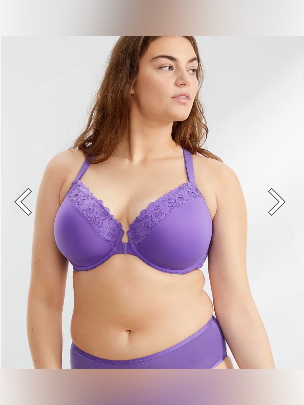 Bare Necessities Lavender Lace Front-Close T-Shirt Bra